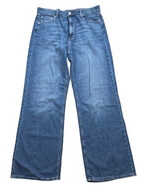 Aéropostale High Rise Wide Leg Jeans Women's Size 14 Dark Wash 100% Cotton NWT